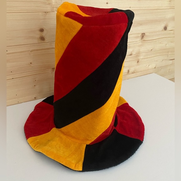 SOLD STOVEPIPE Fabric Velvet Covered Novelty Style Bold Gold, Red, Black Costume - Picture 2 of 6